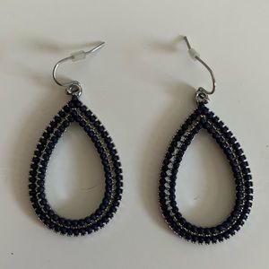 Navy and silver earrings